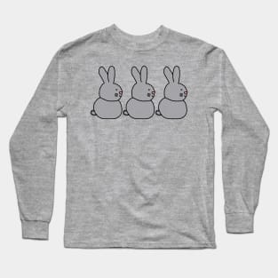 Three Silver Bunny Rabbits for Easter Long Sleeve T-Shirt